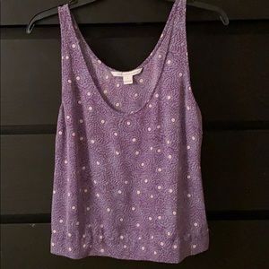 Diane Von Furstenburg Purple Patterned Silk Tank